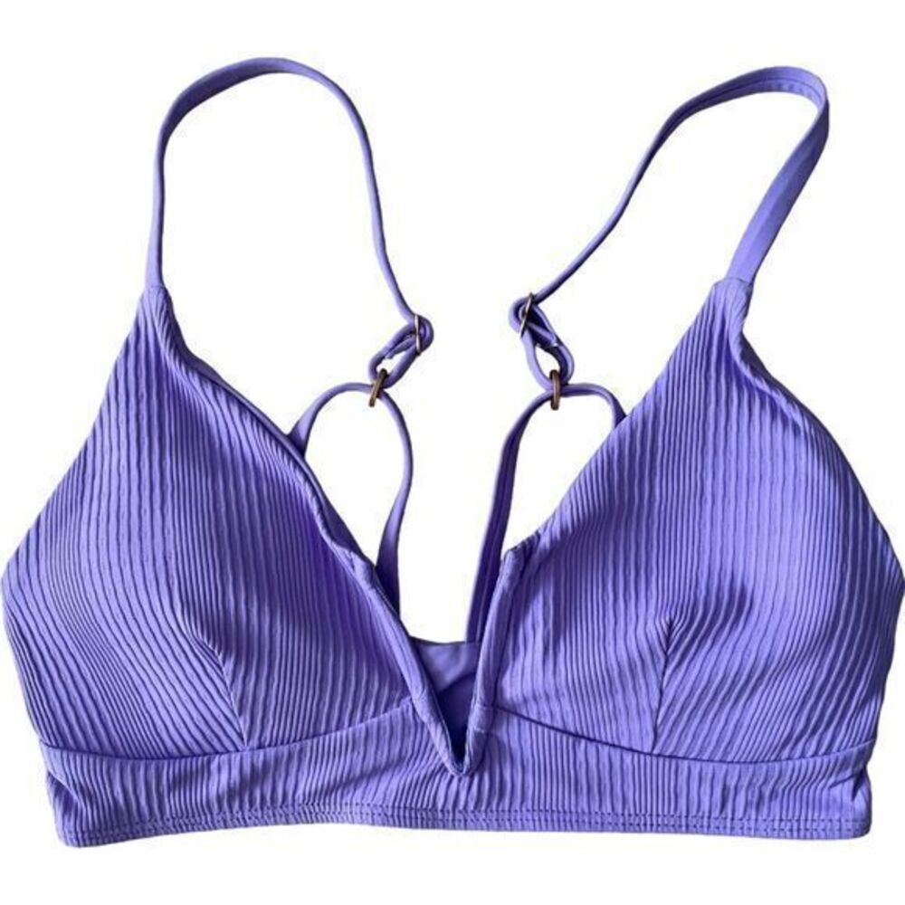 L Space Siren Bikini Top D Cup Gina Bitsy Bikini Bottom Large Amethyst Purple - Picture 2 of 9